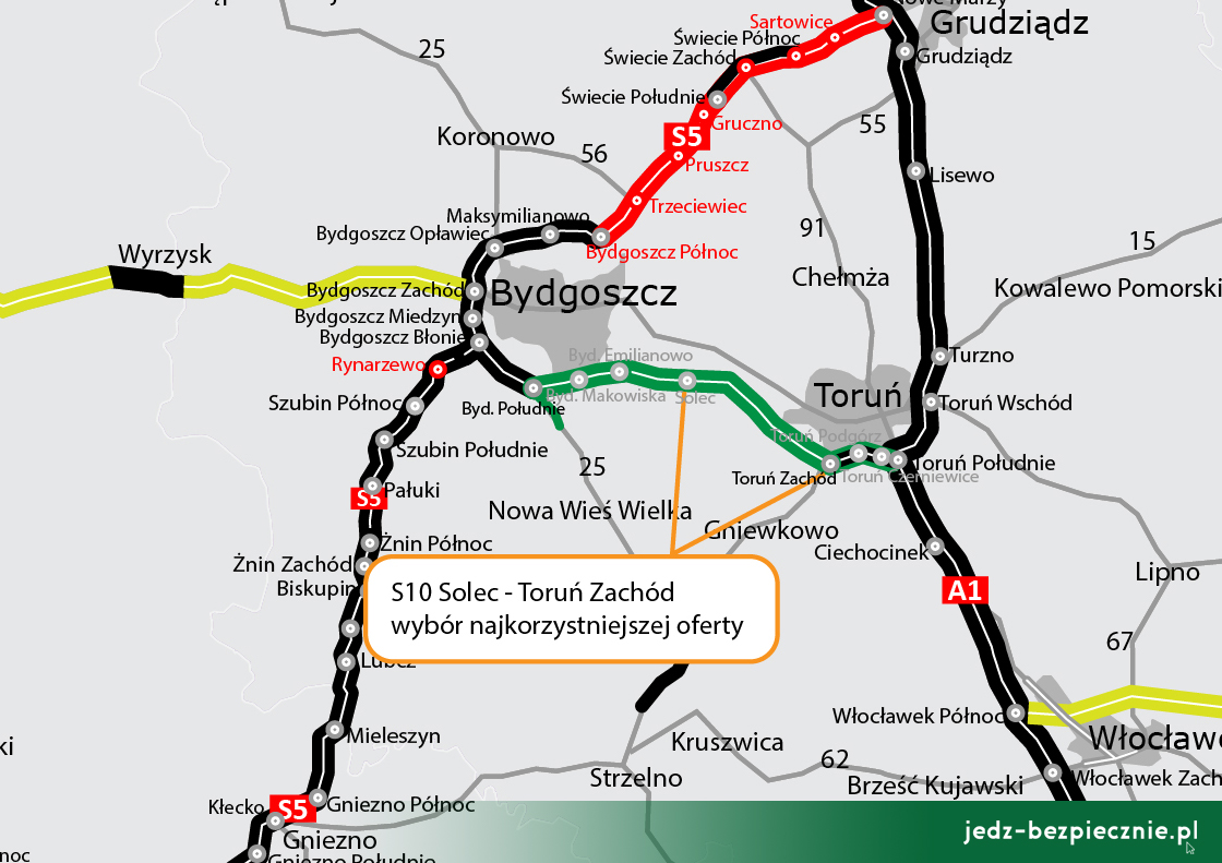 Polskie drogi - kontrola PUZP na S10 Solec - Toruń Zachód